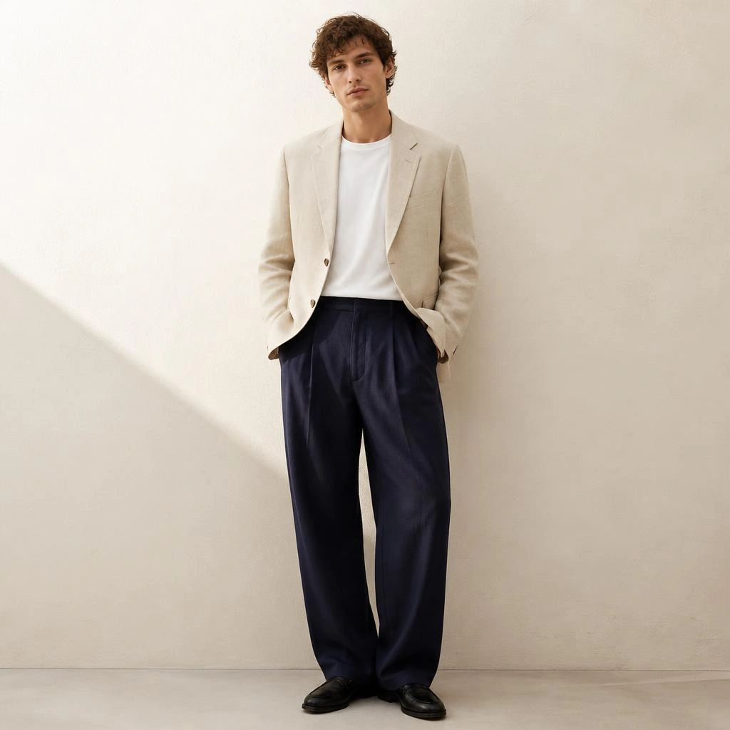 Relaxed Summer Linen Studio Blazer in Natural Ecru