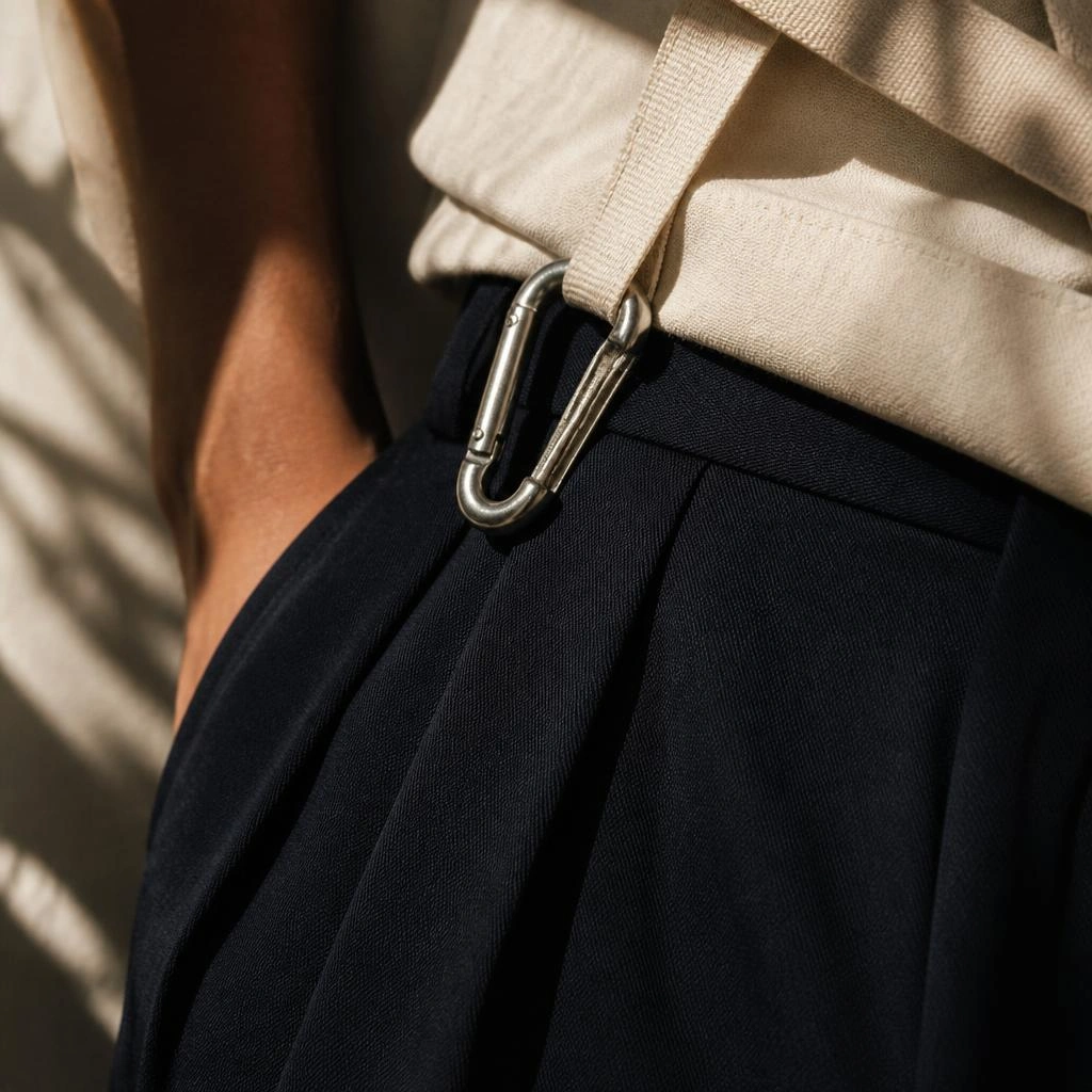 Double-Pleated Wide Leg Trousers in Charcoal Ink